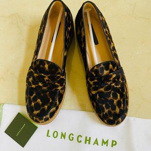 Longchamp Le Pliage Heritage Genuine Calf Hair Penny Loafer Size 37